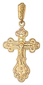 Православный нательный крест трилистниковый из золота