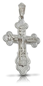 Большой серебряный крест с Распятием