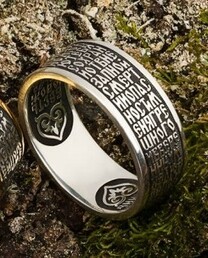 Серебряное мужское кольцо с молитвой водителя