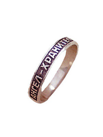 Серебряное кольцо для мужчины молитвой к Ангелу Хранителю