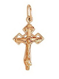 Православный нательный крест криновидный из золота