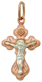 Позолоченный крестик для девушки с фианитом