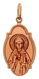Нательная иконка Матроны Московской из золота