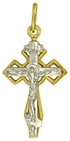 Православный нательный крест криновидный из золота