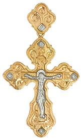 Золотой крестик для девушки с бриллиантом
