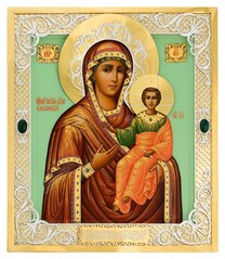 Икона Божьей Матери "Смоленская" из серебра