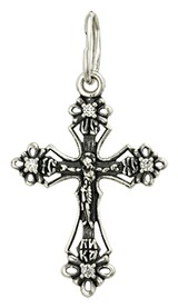 Женский крестик серебряный с фианитом