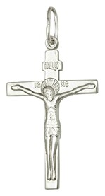 Православный нательный крест патриарший из серебра