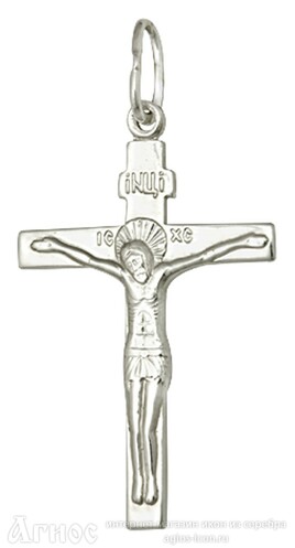 Православный нательный крест патриарший из серебра, фото 1