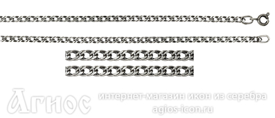 Цепь из серебра с чернением "Двойной ромб", 7.60 г, фото 1