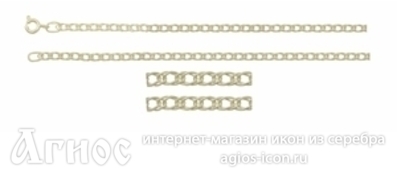 Серебряная цепь "Двойной ромб", 5.90 г, фото 1
