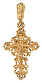 Золотой детский крестик с фианитом