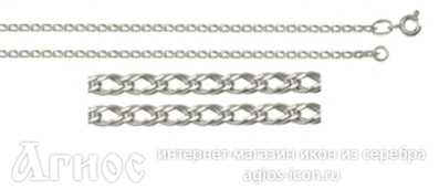 Серебряная цепь "Двойной ромб", 3.51 г, фото 1