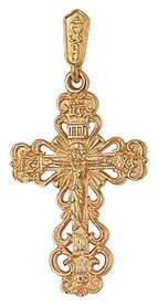Нательный золотой крестик женский