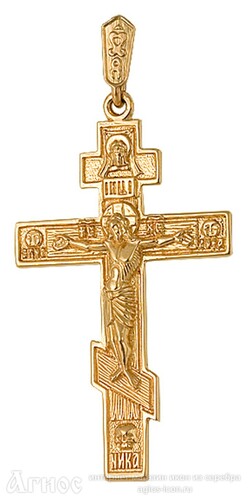 Золотой нательный крестик осмиконечный , фото 1