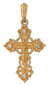 Женский крестик золотой с фианитом