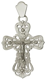 Серебряный крестик для девушки с фианитом