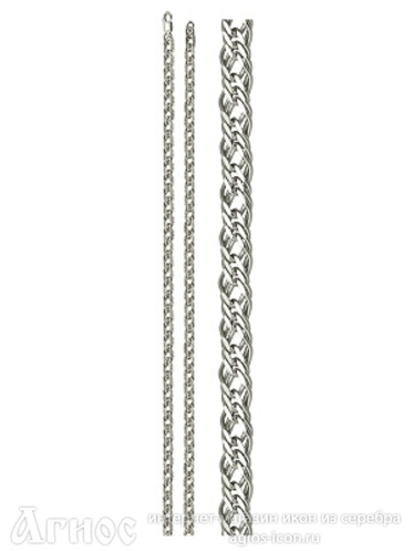 Серебряная цепь "Тройной ромб", 14 г, фото 1