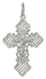 Православный нательный крест криновидный из серебра