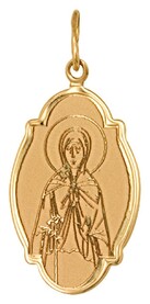 Золотая нательная иконка Ксения Петербургская