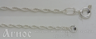 Серебряная цепь "Тройная кордовая", 3.60 г, фото 1