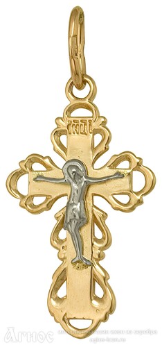 Небольшой ажурный золотой крестик, фото 1