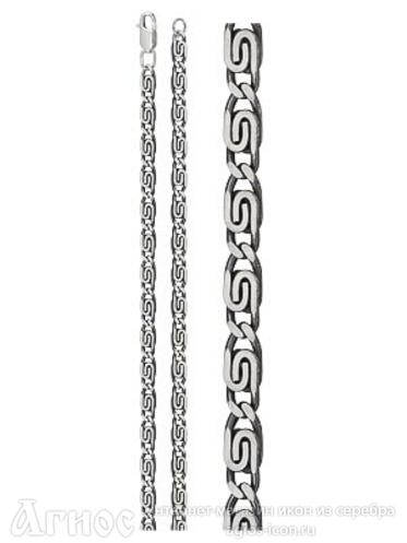 Цепь из серебра с чернением "Улитка", 23 г, фото 1