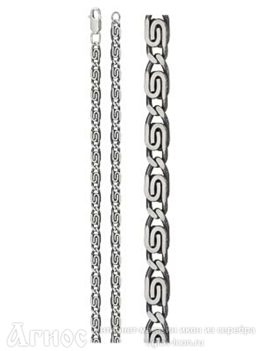 Цепь из серебра с чернением "Улитка", 26 г, фото 1