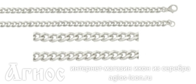 Серебряная цепь "Панцирная", 49 г, фото 1