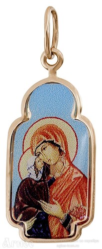 Золотая нательная иконка праведная Анна, фото 1