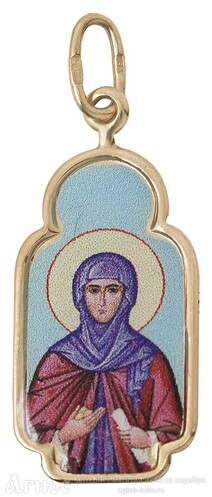 Золотая нательная иконка Ирина Каппадокийская, фото 1