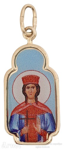 Золотая нательная иконка Екатерина Александрийская, фото 1
