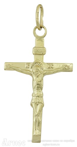 Православный нательный крест патриарший из золота, фото 1
