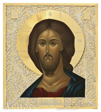 Икона Иисуса Христа "Господь Вседержитель" из серебра с позолотой, фото 1
