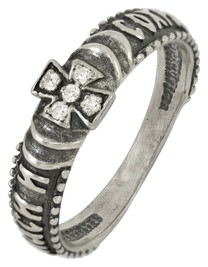 Серебряный мужской перстень печатка "Спаси и сохрани"