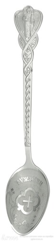 Именная серебряная ложка "Надежда" на крестины, фото 1