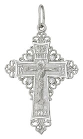 Женский крестик серебряный с фианитом