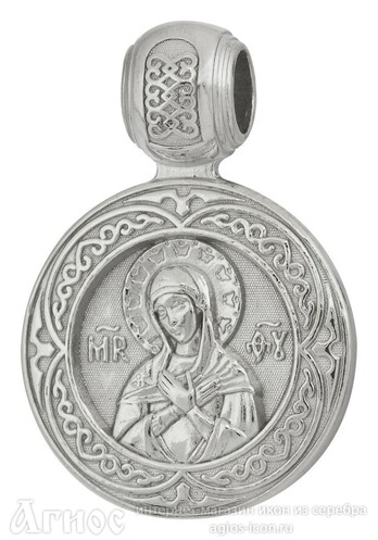 Образок Пресвятой Богородицы "Умиление" из серебра, фото 1