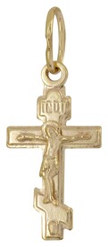 Крестик позолоченный на крестины