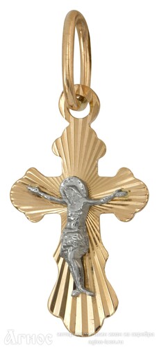 Золотой крестик с лучами, фото 1