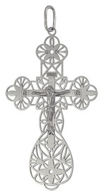 Серебряный ажурный крестик женский