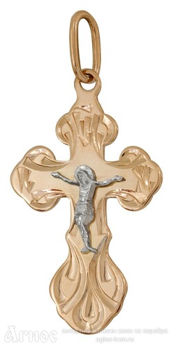 Золотой детский крестик Трилистниковый, фото 1