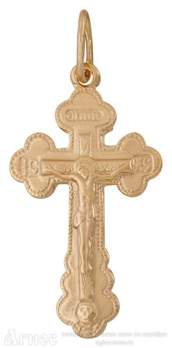 Недорогой серебряный крестик с позолотой, фото 1