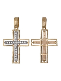 Православный крест с бриллиантом из золота