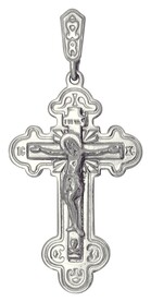 Классический серебряный крестик женский