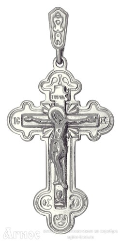 Классический серебряный крестик женский, фото 1