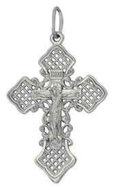 Нательный серебряный крестик женский