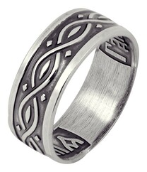 Серебряное кольцо для мужчины "Спаси и сохрани"