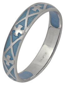 Православное кольцо серебряное женское с эмалью