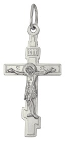 Православный нательный крест осмиконечный из серебра